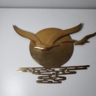 Vintage Brass Seagull Bird At Ocean Sunset Wall Hanging Mcm Mid Century Decor