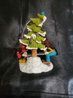 Retired Ceramic Walt Disney Mickey   Goofy Cutting Christmas Tree Ornament