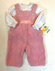 Vintage 1980s Petite Club Pink Corduroy Jumper Set Deadstock Nwt 6   9 Months