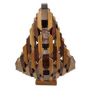 Vtg Mid Century Modern Geometric Block Wood Basket Hand Made