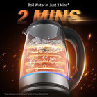 Electric Kettle Glass 2l  1500w Fast Boiling Hot Water Boiler With Auto Shut-off
