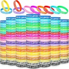 200 Pcs Jesus Loves You Silicone Bracelet Christian Wristbands Bulk Bible Verse