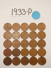 1933-p Cent Roll Solid Date   25 Lincoln Wheat Pennies  8  Items Ship For Free 