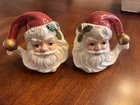 Fitz   Floyd Omnibus Santa Face Salt And Pepper Shakers 1993 Vintage Rare Nib