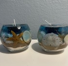Ocean Shell Gel Wax Candle   Beach Coastal Nautical 3 5  Jar   Handmade