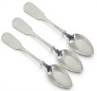 Antique Vintage Set Of 3 Solid 800 Silver Austrian Or Hungarian Large Teaspoons