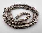 Vtg Navajo Sterling Silver Pearl Bench Bead Single Strand Necklace 20 5 -26 8g