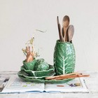 Hand Painted Green Cabbage Ceramic Plate