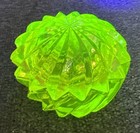 Art Deco Bohemian Vaseline Uranium Glass Jewelry Decorative Box