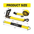 Car Tie Down Straps For Trailers 2inch X10ft - J Hooks With Safety Clips 10 0   