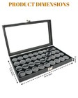 Novel Box Large  14 75  X 8 25  X 2 1   Black Foam 36 Gem Jar Insert - 1 3 8 