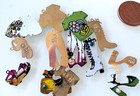 Vintage 1975 Lightweight Electroplate Metal Head Clothes Shoes Charms 14