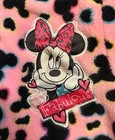 Disney Minnie Mouse Girls Jacket Sz 6x Zip Hoodie Pink Animal Print Plush New
