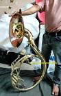 Sousaphone 16  bell Of Pure Brass Metal In Golden Color With Box   Free Shipping