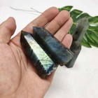 40-50mm Natural Labradorite Quartz Crystal Wand Point Obelisk Energy Stone Decor