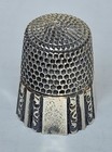 Simons Bros Sterling Silver Thimble Eight Sided Scroll Panel Signed Size 9