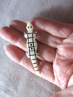 Vintage Hand-carved Large Striped checkered Lizard Button - 2-1 2 Inches