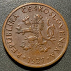 Czechoslovakia - First Republic  1918-1938   Old Brass Coin 10 Haleru 1937  