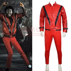 Michael Jackson Thriller Mj Red Faux Leather Jacket Halloween Costume Cosplay