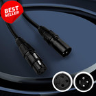 Dmx Cable 25ft 4 Pack 3 Pin Xlr Male To Female Stage Lighting Signal Wire Us