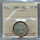 1862 Canada New Brunswick 20 Cents - Very Fine  Iccs Vf30