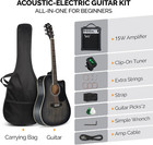 Full Size 6 Strings Acoustic Electric Guitar Beginner Kit W  15w Amp  Cutaway 41