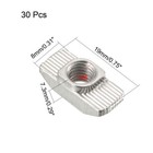 30pcs M6 Sliding T Slot Nuts Half Round Roll In T-nut Carbon Steel Nickel-plated