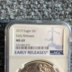 2019 American Silver Eagle  1 Ngc Ms 69 Early Releases 1oz  999 Fine Silver Coin
