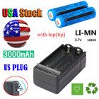 2pcs Li-ion Battery 3000mah Rechargeable Cell  double Charger Set For Flashlight