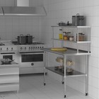 Stainless Steel Prep Table W  Double Overshelf - Commercial Kitchen Restaurant