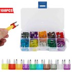 100pcs Car Automotive Medium Standard Fuses Auto Blade Fuse Assortment Kit Apm