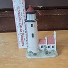 Umpqua River Or Lighthouse Figurine Souvenir Miniature White W  Red Roof 5 5 