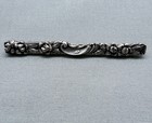Vintage Stieff Sterling Silver Bar Pin Brooch Repousse Roses Floral 2 75  9 90gr