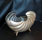 Vintage Mid Century Brass Nautilus Shell Footed Planter Mcm Beautiful