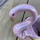Vintage Mcm Pink Swan Planter Iridescent Luster Gold Trim Beak Mid Century 8 5 
