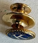 Vintage Kiwanis International Lapel Pin Gold Tone Enamel Blue K Logo Sign