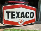Original 1960 s  texaco Gasoline  X-large Double Sided Porcelain Dealer Sign