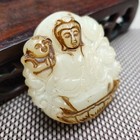 Chinese Jade collectibles  Manual Sculpture the Ancient Jade Statue Pendant 778