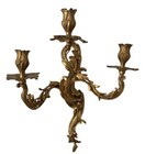 A Pair Of Antique French Gilt Metal brass Louis Xv Style Wall Lights sconces