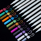 Metallic Marker Pens  Set Of 12 Colors Fine Point Metallic Marker Pens For Black