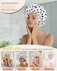 Large Shower Caps For Women Reusable Waterproof Satin Lined Shower Cap With Adju
