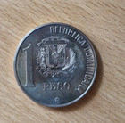 Dominican Republic 1 Peso 1988  Original Government Flip  Look      