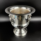 Wallace 2443 Silverplate Champagne Wine Bottle Cooler Ice Bucket Lion Head Vtg
