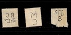 Great Britain - 3 Used Perfins