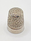 Vintage Dorcas No  7 Silver Steel Lined Thimble Charles Horner England Floral
