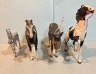 Lot Of 4 Vintage Horses   One Donkey  1 Silver Tone Metal  2 Breyer  1hartland 