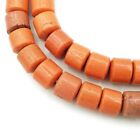 Antique Large African Coral Glass Beads From Nigeria 13-14mm  1882f828  Coral