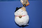 Hige Manjyu Mi-sama Plush Doll Keychain Calico Cat Bell 4 33  Gold Ball-chain