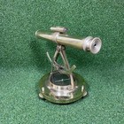 Vintage Brass Alidade Telescope With A Nautical Compass Base