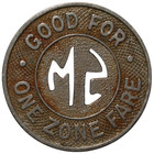 Santa Monica  Ca Santa Monica Municipal Bus Lines G f One Fare Ca835c 23mm Token